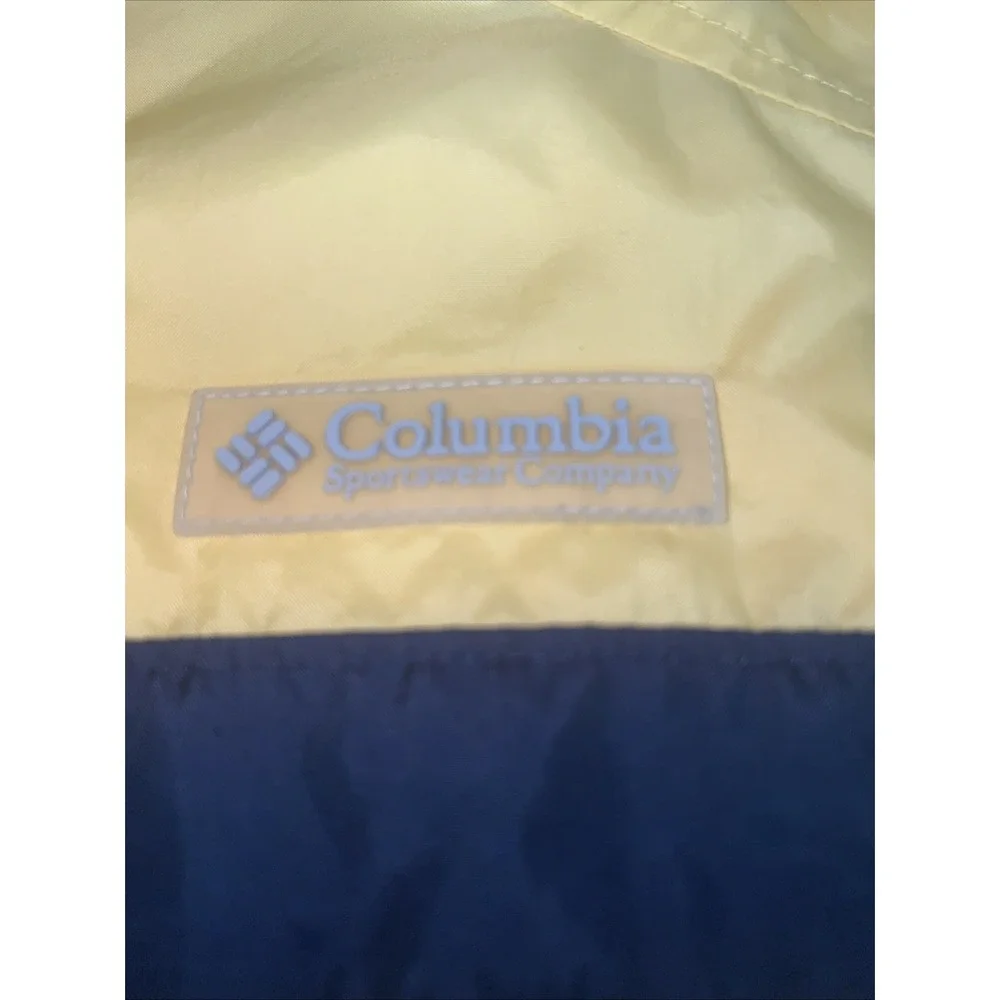 Columbia Vtg Yellow & Blue Hooded Windbreaker Jacket |Y2K|90's| Unisex 10/12